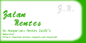 zalan mentes business card